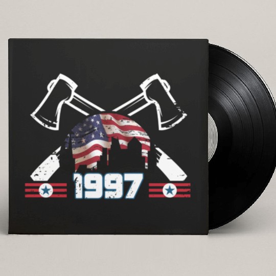 Fireman Firefighter Born In 1997 26 Usa Flag Custom Vinyl Record Sleeves