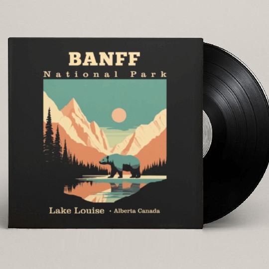 Vintage Retro Canadian Banff National Park Custom Vinyl Record Sleeves