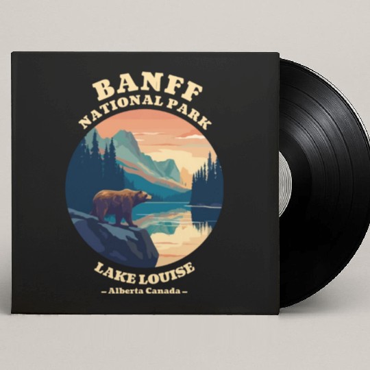 Vintage Retro Canadian Banff National Park Custom Vinyl Record Sleeves