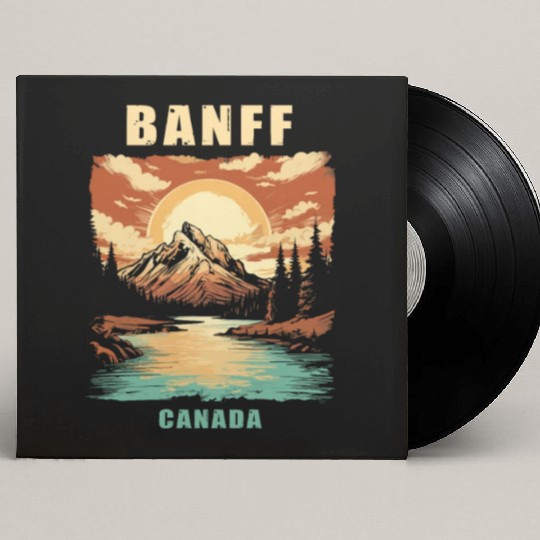 Vintage Retro Canadian Banff National Park Custom Vinyl Record Sleeves