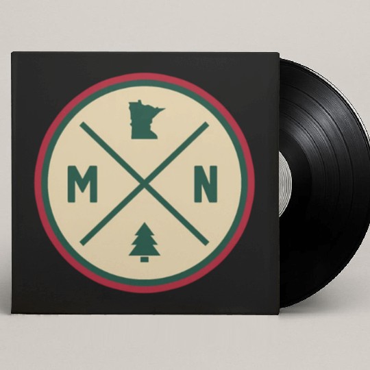 Minnesota Mn Circle Patch Red And Green Custom Vinyl Record Sleeves