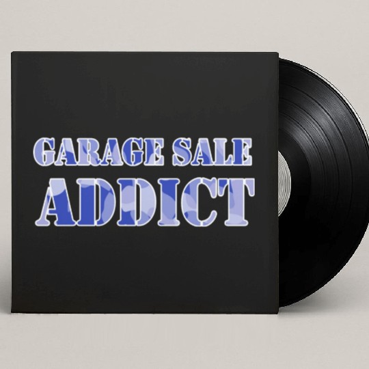Garage Sale Addict blue camo Custom Vinyl Record Sleeves