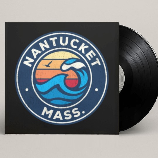 Nantucket Massachusetts Ma Nautical Waves Custom Vinyl Record Sleeves