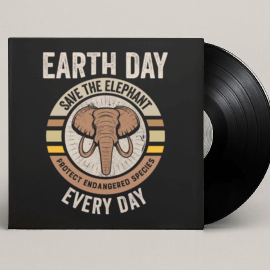 Save The Elephant Protect Endangered Species Earth Custom Vinyl Record Sleeves