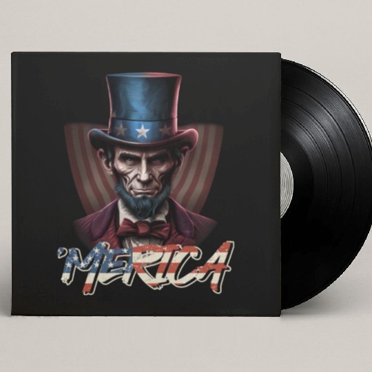 Merica Lincoln Independence Day Party 4th July Custom Vinyl Record Sleeves