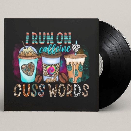 I Run On Caffeine And Cuss Words Custom Vinyl Record Sleeves