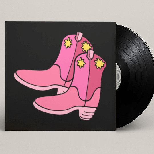 Pink Cowgirl Boots Cowgirl Custom Vinyl Record Sleeves