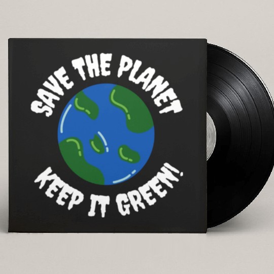 Save the planet keep it green humor Custom Vinyl Record Sleeves