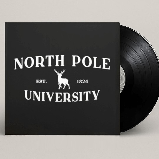 North Pole University - Reindeer - Merry Christmas Custom Vinyl Record Sleeves