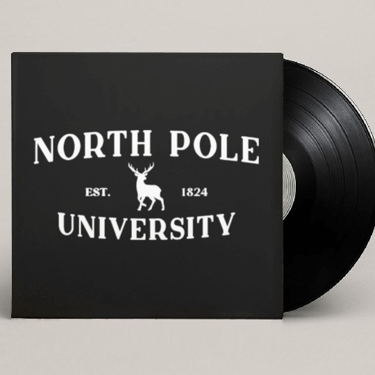 North Pole University - Reindeer - Merry Christmas Custom Vinyl Record Sleeves