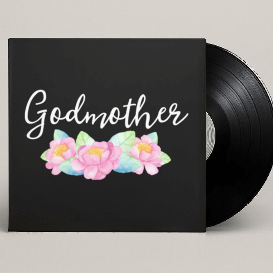 Godmother Floral Aunt Gender Reveal Announcet Custom Vinyl Record Sleeves