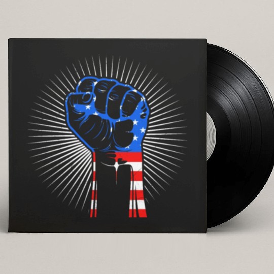 American Fist Stars and Stripes USA Party Custom Vinyl Record Sleeves