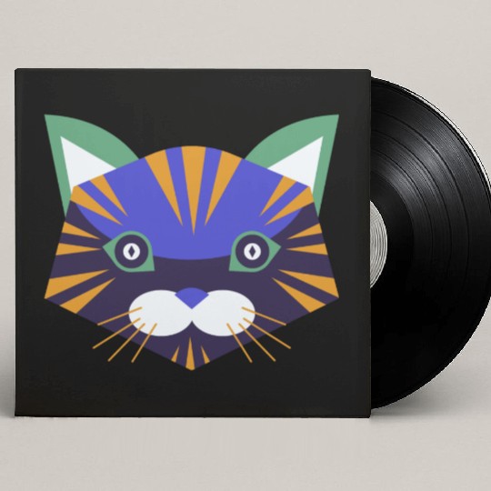 Colorful Cat Face Custom Vinyl Record Sleeves