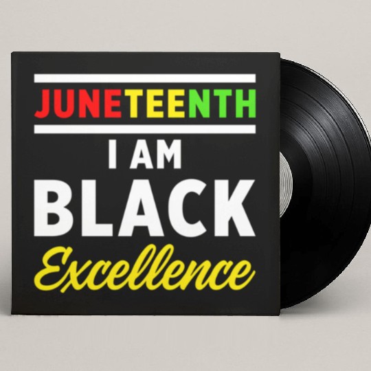 Juneteenth Excellence Black African American Flag Custom Vinyl Record Sleeves