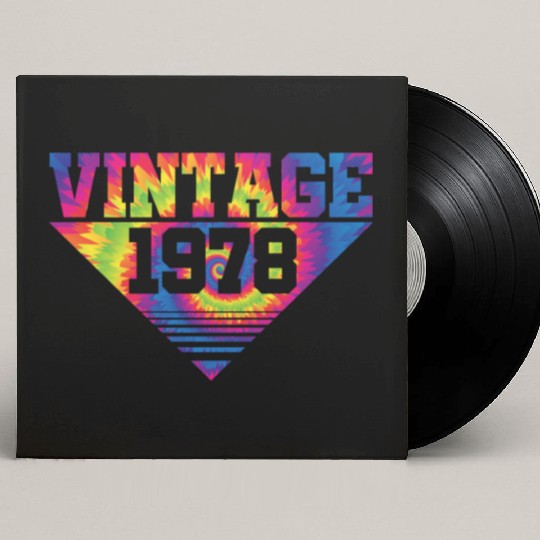 Vintage 1978 Tie Dye Splash Color Triangle Custom Vinyl Record Sleeves