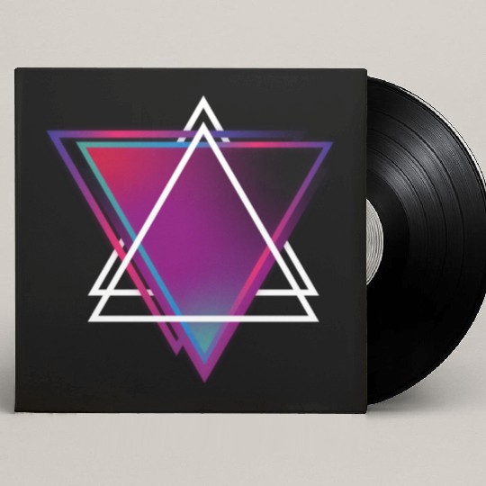 "Triangle Bliss: Geometric Marvel Custom Vinyl Record Sleeves"