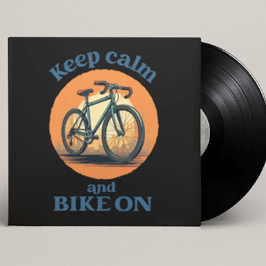 Keep Calm and Bike On Bicycle, Bike, Cycling Custom Vinyl Record Sleeves