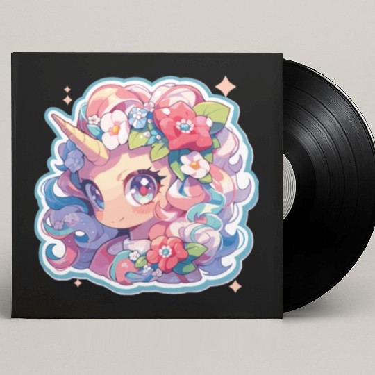 Flowers Unicorn Unicorn Flowers Fable Mystery Custom Vinyl Record Sleeves