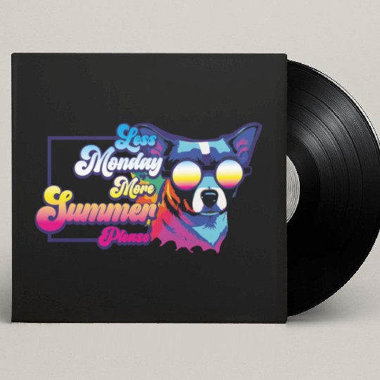 Less Monday, More Summer | Beach Party Dog Lovers Custom Vinyl Record Sleeves
