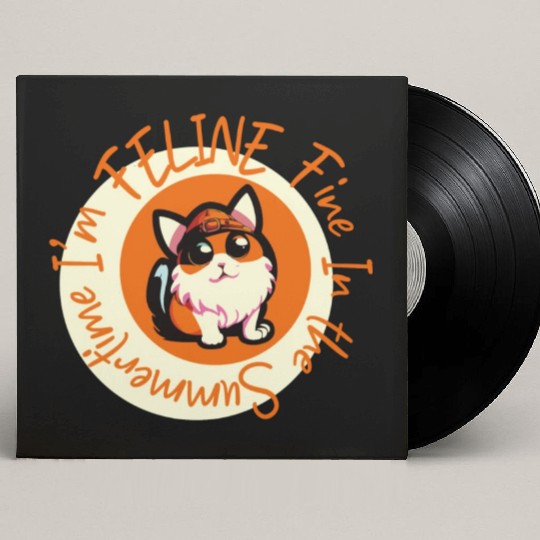 I'm FELINE Fine | Cat Lover Summer Animal Party Custom Vinyl Record Sleeves