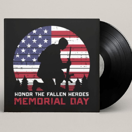Honor The Fallen Heroes Memorial Day Us Flag Custom Vinyl Record Sleeves