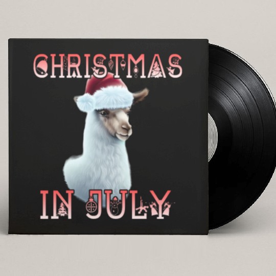 Festive alpaca - Christmas in July Custom Vinyl Record Sleeves