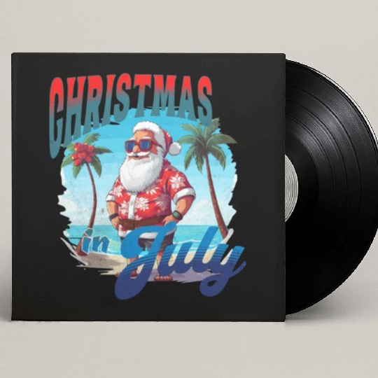 Santa at the Beach | Christmas In July Custom Vinyl Record Sleeves
