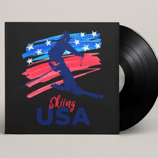 Skiing Usa Support The Team Usa Flag Ski Winter Custom Vinyl Record Sleeves