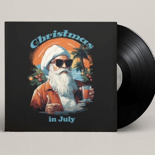 Beachside Santa | "Christmas in July" Festive Custom Vinyl Record Sleeves