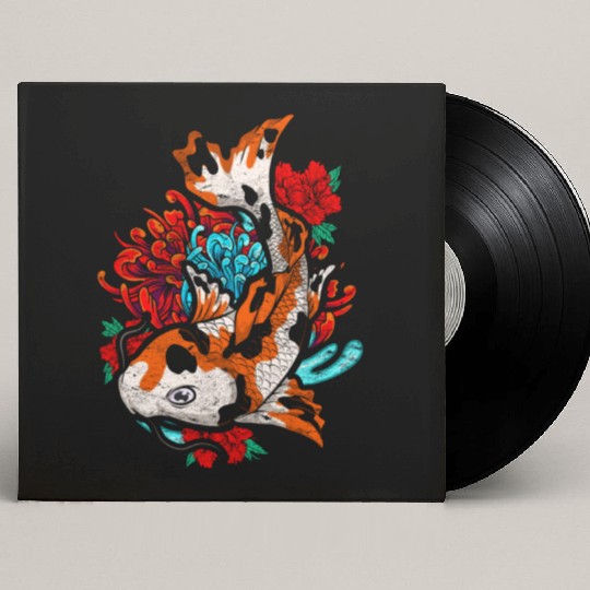 Koi fish farmer gift colorful koi carp Custom Vinyl Record Sleeves