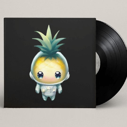 Kawaii astronauts pineapple Custom Vinyl Record Sleeves