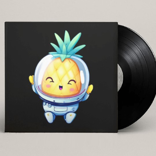 Kawaii astronauts pineapple Custom Vinyl Record Sleeves