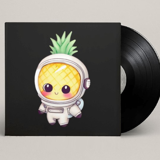 Kawaii astronauts pineapple Custom Vinyl Record Sleeves