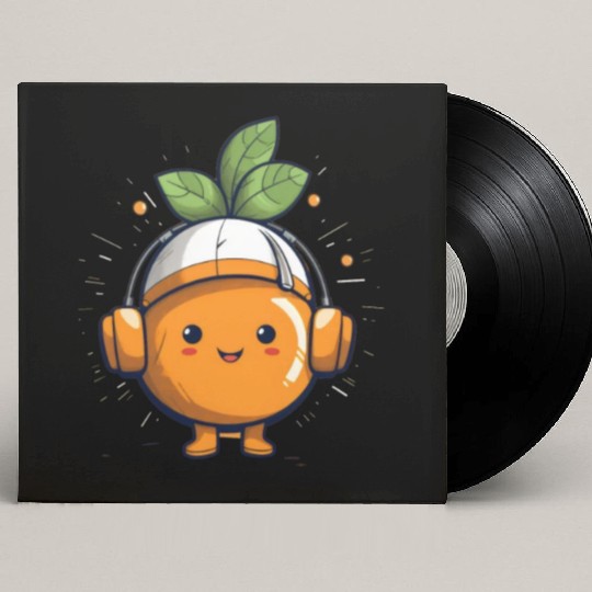 Orange Fruit Fruitarian Funny Cute Party Music Custom Vinyl Record Sleeves