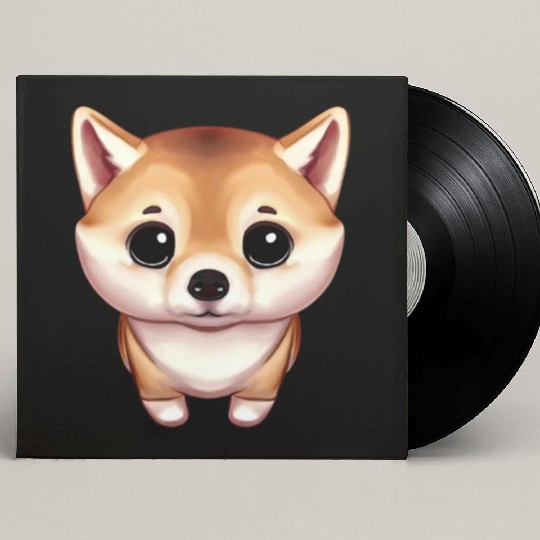 Cute Shiba Inu Illustration Custom Vinyl Record Sleeves