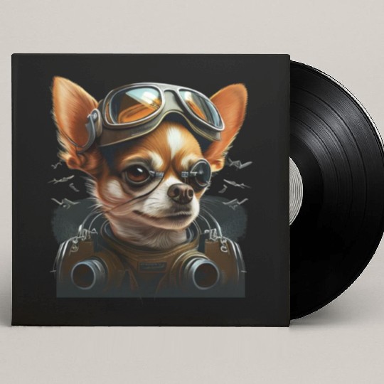 Chihuahua | Race Racing Car Funny Dog Mechanic Custom Vinyl Record Sleeves