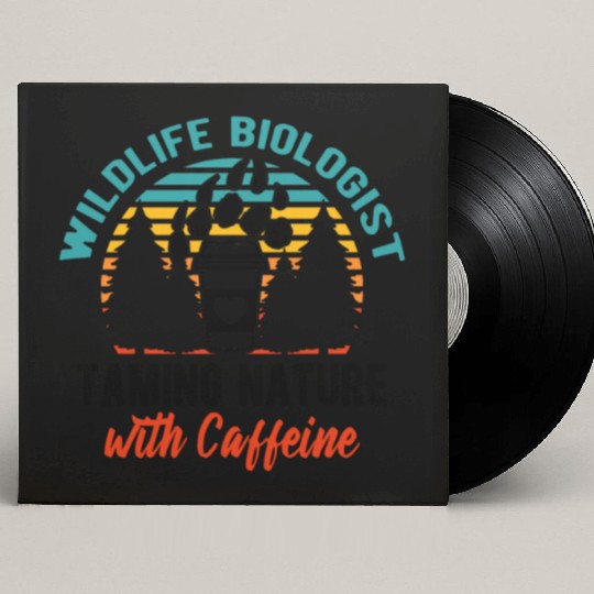 Wildlife Biologist Taming Nature with Caffeine Custom Vinyl Record Sleeves