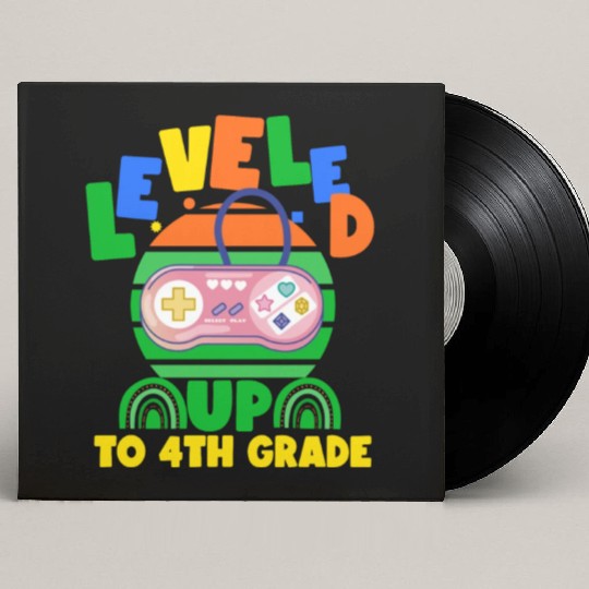 Level up to 4th grade, back to school Custom Vinyl Record Sleeves