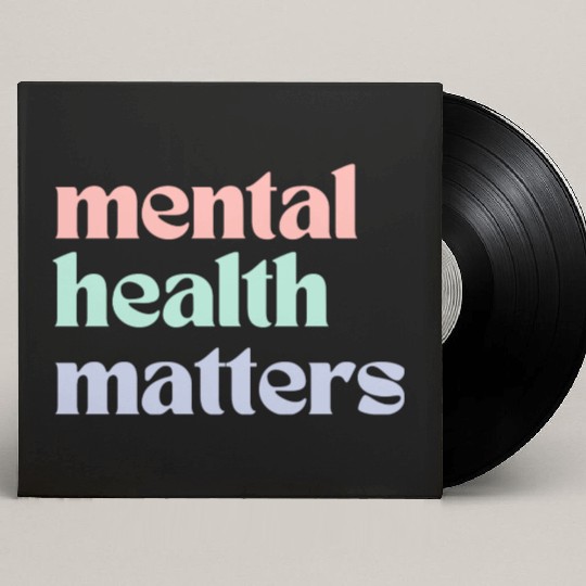 Mental Health Matters | Retro Quote Pastel Rainbow Custom Vinyl Record Sleeves