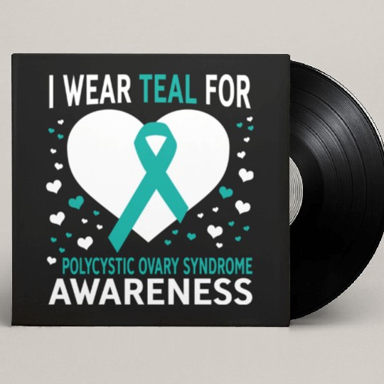 I Wear Teal For Support Pcos Awareness Custom Vinyl Record Sleeves