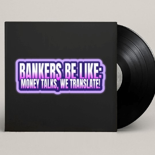 Bankers be like Money talks we translate Custom Vinyl Record Sleeves