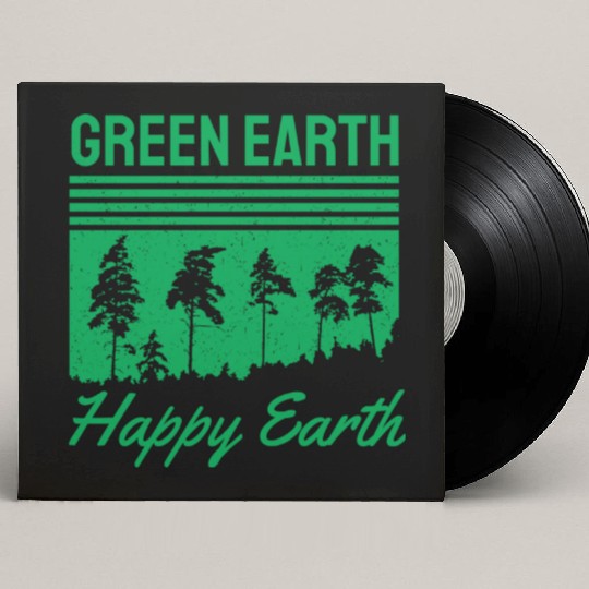 Green Earth Happy Earth Custom Vinyl Record Sleeves