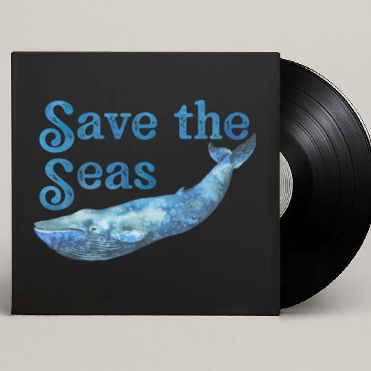 Save The Seas And Oceans Save The Planet Blue Custom Vinyl Record Sleeves