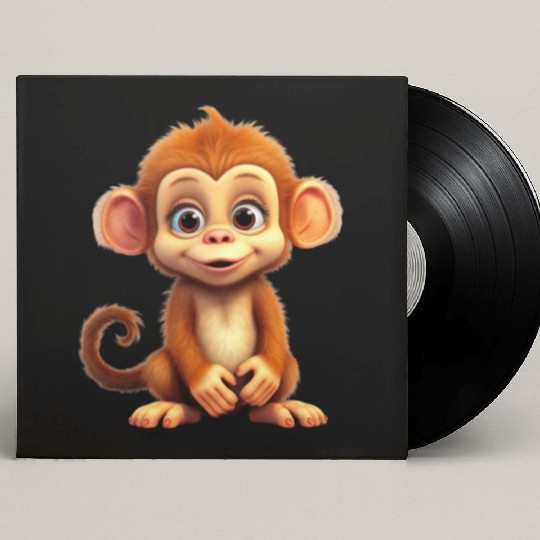 Cute Monkey for Kids for a Kid Custom Vinyl Record Sleeves
