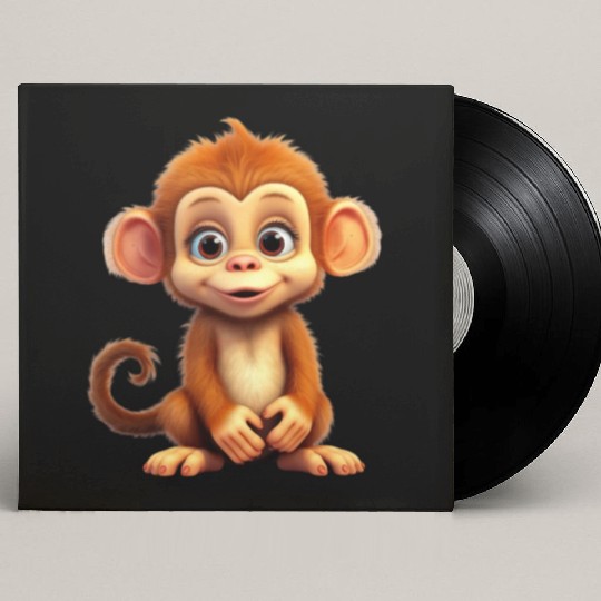 Cute Monkey for Kids for a Kid Custom Vinyl Record Sleeves