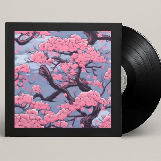 Anime Euphoria: Fantasy Cherry Blossom Dreamscape Custom Vinyl Record Sleeves