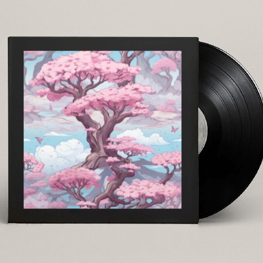 Anime Euphoria: Fantasy Cherry Blossom Dreamscape Custom Vinyl Record Sleeves