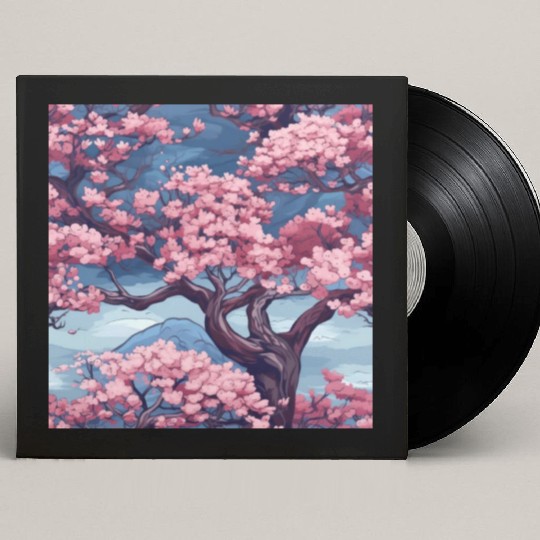Anime Euphoria: Fantasy Cherry Blossom Dreamscape Custom Vinyl Record Sleeves