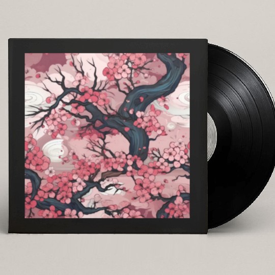 Anime Euphoria: Fantasy Cherry Blossom Dreamscape Custom Vinyl Record Sleeves