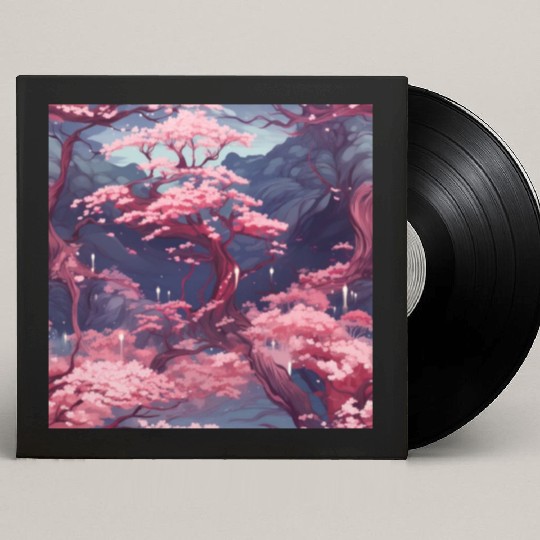 Anime Euphoria: Fantasy Cherry Blossom Dreamscape Custom Vinyl Record Sleeves
